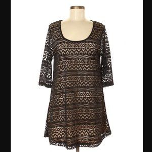 EUC Umgee Black Lace Tunic Blouse / Mini Dress
